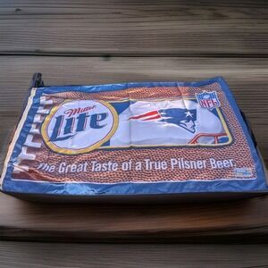 Vintage 1999 Miller Lite NFL Football New England Patriots Flag Man Cave Bar